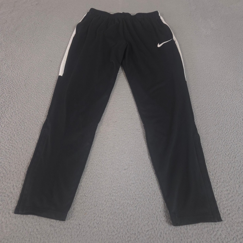 Nike Pants Mens M Black Dry Academy Tapered Leg Side Stripe Dri-FIT Workout Gym
